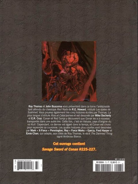 Verso de l'album The Savage Sword of Conan - La Collection Tome 73 Les epées de sukhmet