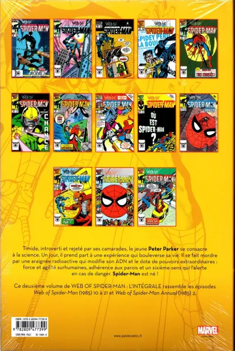 Verso de l'album Web of Spider-man - l'intégrale Volume 2 1986