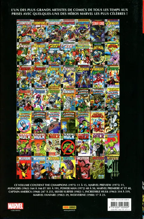 Verso de l'album Marvel Universe par John Byrne