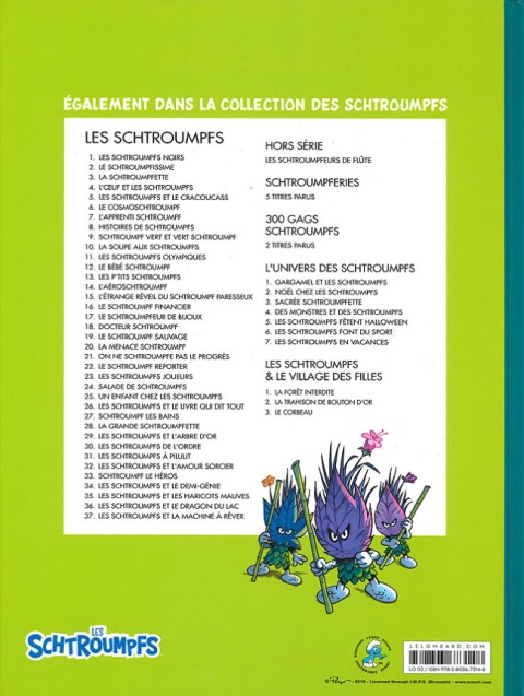 Verso de l'album Les Schtroumpfs & le Village des filles Tome 3 Le corbeau
