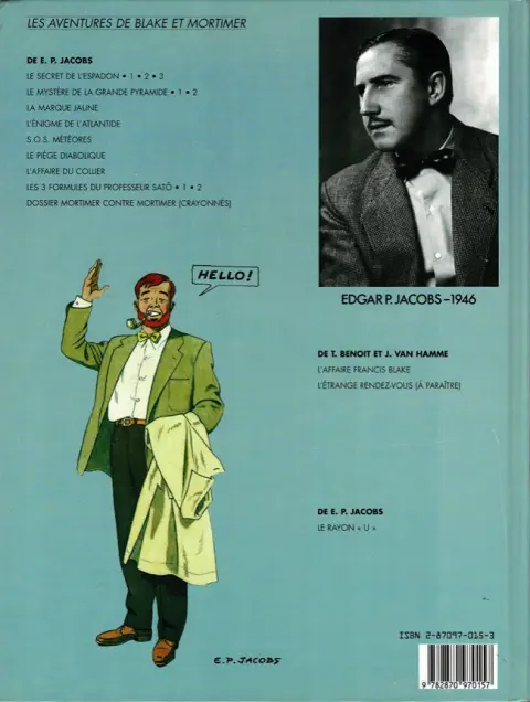 Verso de l'album Blake et Mortimer Tome 8 S.O.S. météores