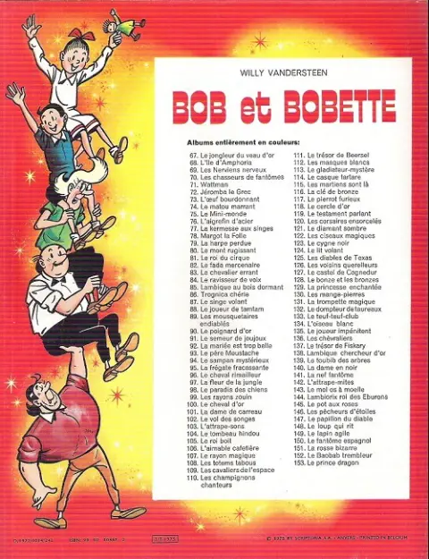 Verso de l'album Bob et Bobette Tome 134 L'oiseau blanc