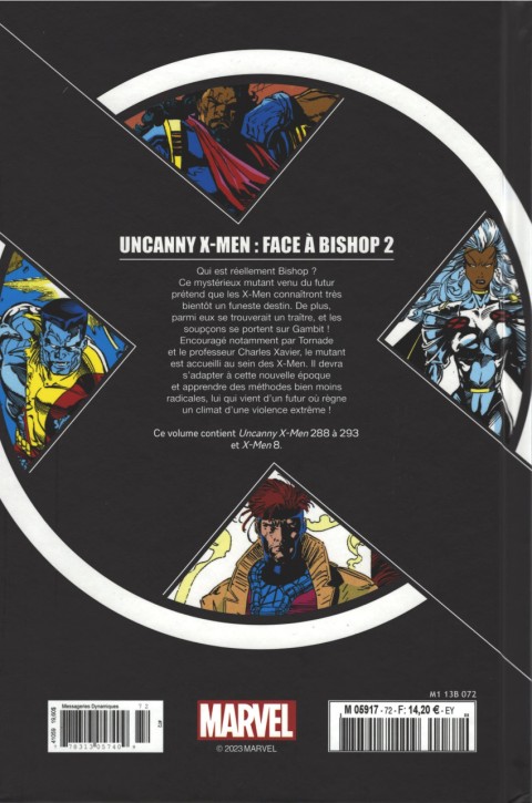 Verso de l'album X-Men - La Collection Mutante Tome 72 Face à Bishop 2