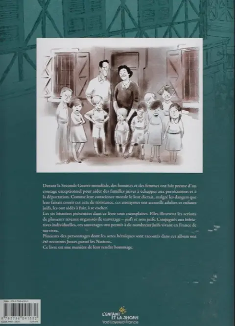 Verso de l'album Le Combat des Justes Six récits de résistance