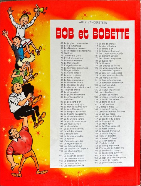 Verso de l'album Bob et Bobette Tome 146 Les pêcheurs d'étoiles
