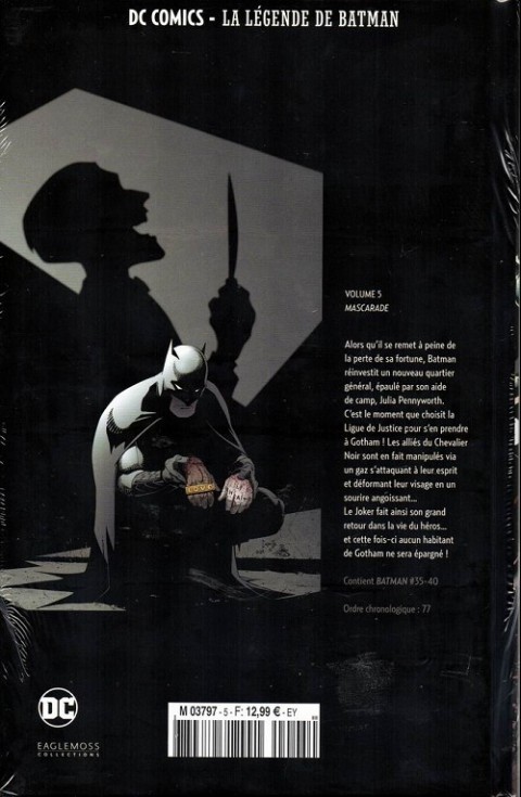 Verso de l'album DC Comics - La Légende de Batman Volume 5 Mascarade