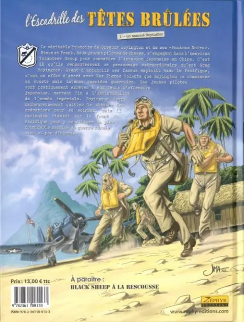 Verso de l'album L'Escadrille des têtes brûlées Tome 1 Un nommé Boyington