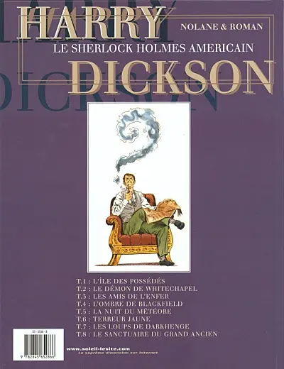 Verso de l'album Harry Dickson Tome 8 Le sanctuaire du Grand Ancien