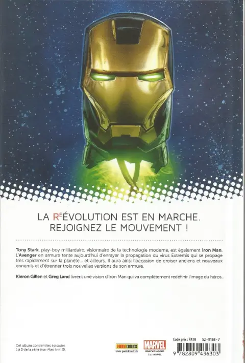 Verso de l'album Iron Man Tome 1 Croire