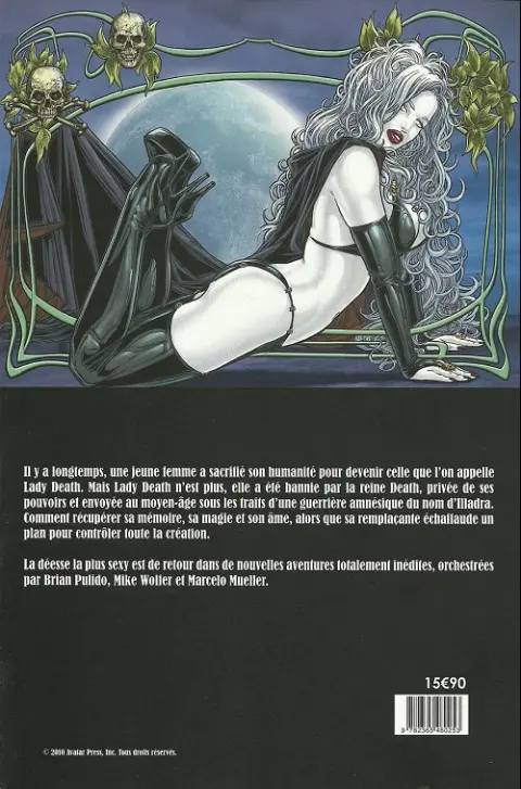 Verso de l'album Lady Death Tome 1