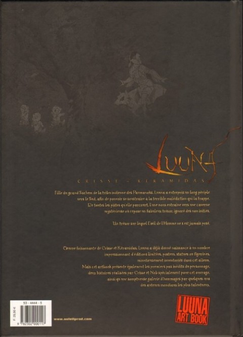 Verso de l'album Luuna Tome 0 Luuna Art book