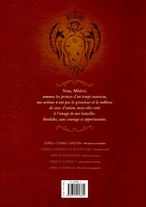 Verso de l'album Médicis Tome 1 Cosme l'Ancien - De la boue au marbre
