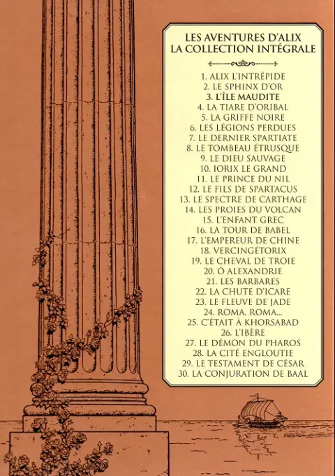 Verso de l'album Alix La collection Tome 3 L'île maudite