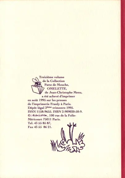 Verso de l'album Omelette