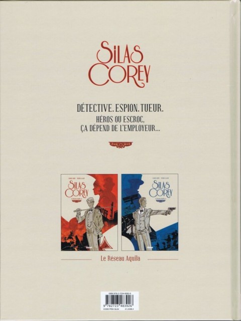 Verso de l'album Silas Corey Tome 1 Le Réseau Aquila 1/2