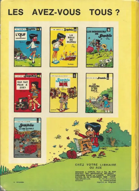 Verso de l'album Sophie Tome 8 Les bonheurs de Sophie - 2ème Série