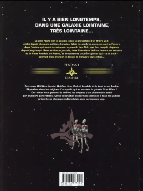 Verso de l'album Star Wars Tome 1 La Menace fantôme