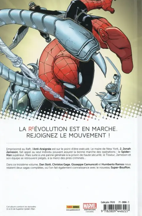 Verso de l'album The Superior Spider-Man Tome 3 Fins de règne