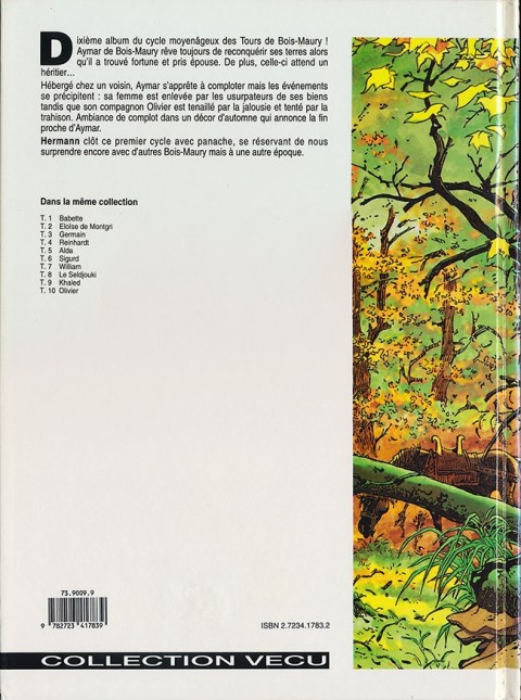 Verso de l'album Les Tours de Bois-Maury Tome 10 Olivier