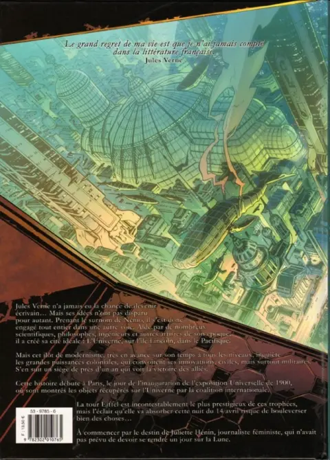 Verso de l'album Univerne Tome 1 Paname