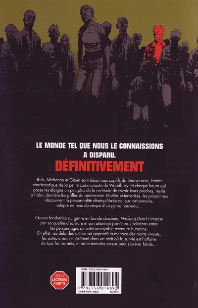 Verso de l'album Walking Dead Tome 6 Vengeance