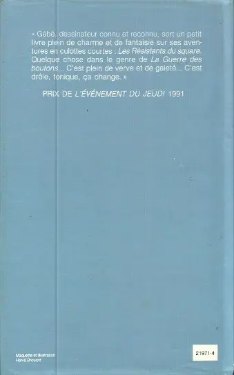 Verso de l'album Les résistants du square