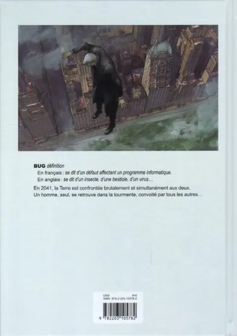 Verso de l'album Bug Livre 1