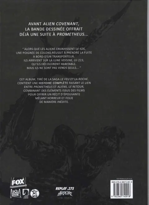 Verso de l'album Le Feu et la roche Tome 2 Aliens - Solitaire