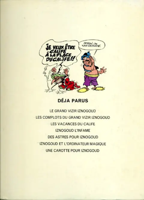 Verso de l'album Iznogoud Tome 7 Une carotte pour Iznogoud