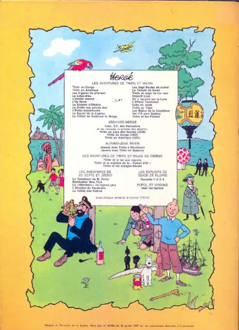 Verso de l'album Les Aventures de Jo, Zette et Jocko Tome 5 La vallée des cobras