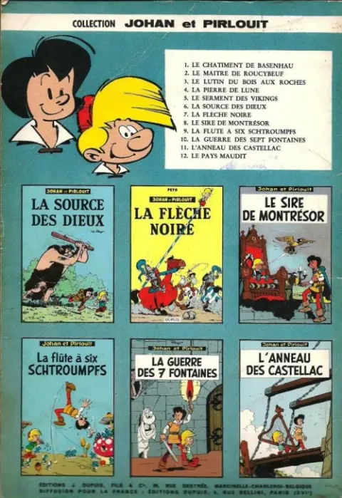 Verso de l'album Johan et Pirlouit Tome 4 La pierre de lune
