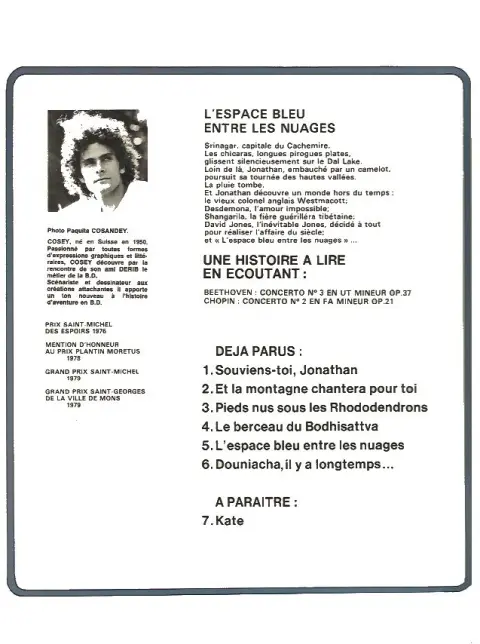 Verso de l'album Jonathan Tome 5 L'espace bleu entre les nuages