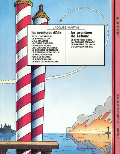 Verso de l'album Lefranc Tome 2 L'ouragan de feu