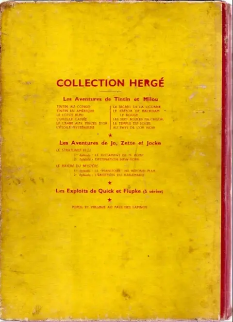 Verso de l'album Quick et Flupke - Gamins de Bruxelles 3e série
