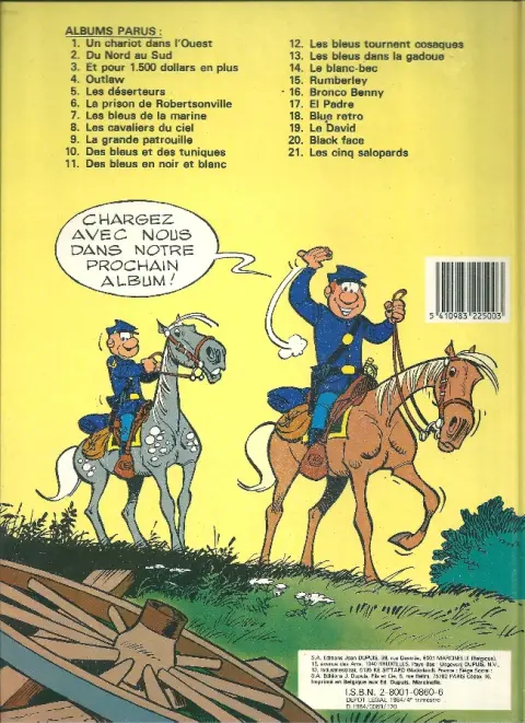 Verso de l'album Les Tuniques Bleues Tome 3 Et pour quinze cents dollars en plus