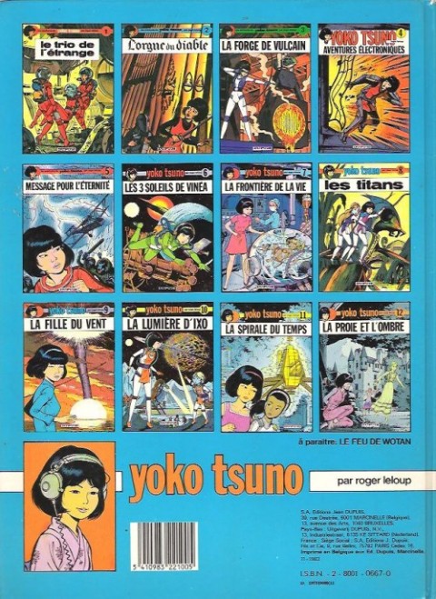 Verso de l'album Yoko Tsuno Tome 2 L'orgue du diable