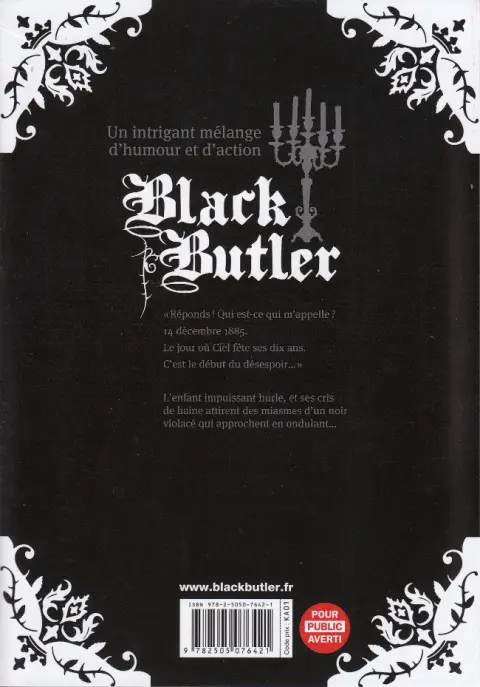 Verso de l'album Black Butler 27 Black Pâtissier