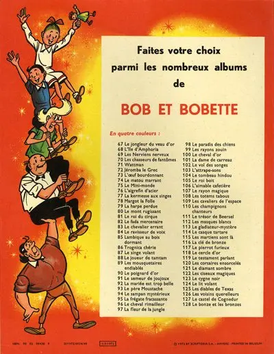 Verso de l'album Bob et Bobette Tome 131 La trompette magique