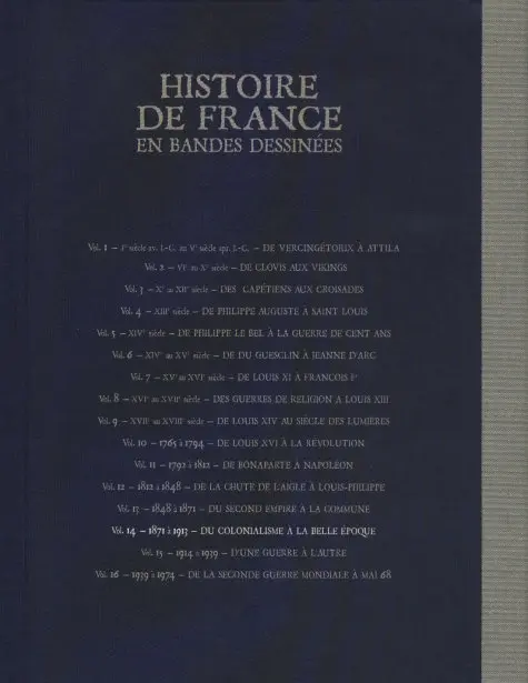 Verso de l'album Histoire de France en Bandes Dessinées Tome 14 Du colonialisme à la belle époque