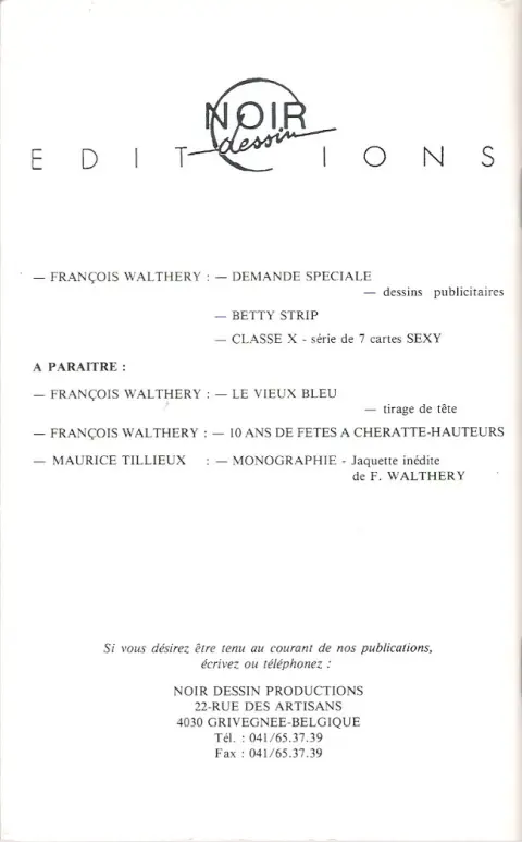 Verso de l'album Betty Strip (1992)
