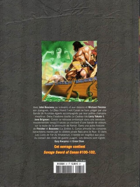 Verso de l'album The Savage Sword of Conan - La Collection Tome 31 Le dieu vivant !