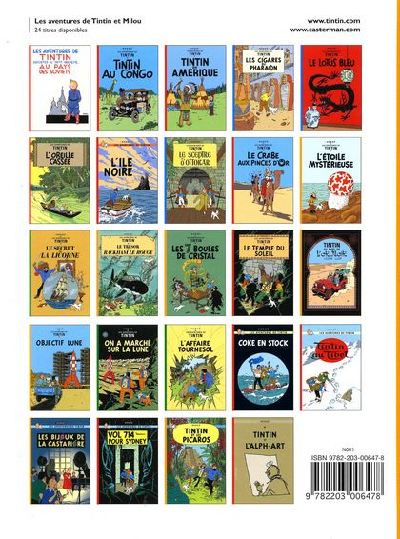 Verso de l'album Tintin Tome 15 Au pays de l'or noir
