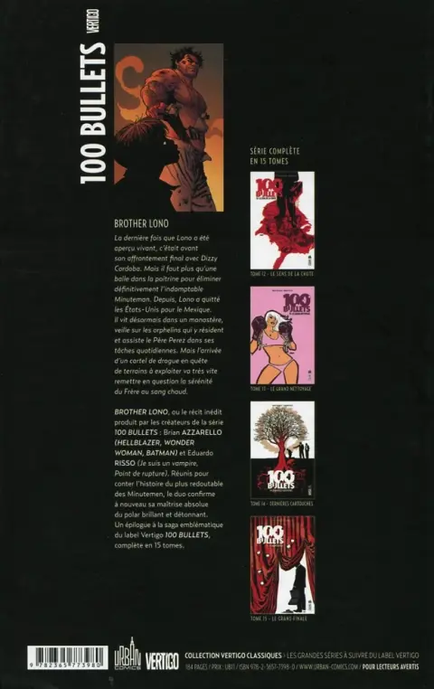 Verso de l'album 100 Bullets Brother Lono