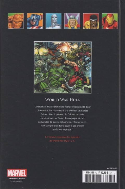Verso de l'album Marvel Comics - La collection de référence Tome 47 World War Hulk