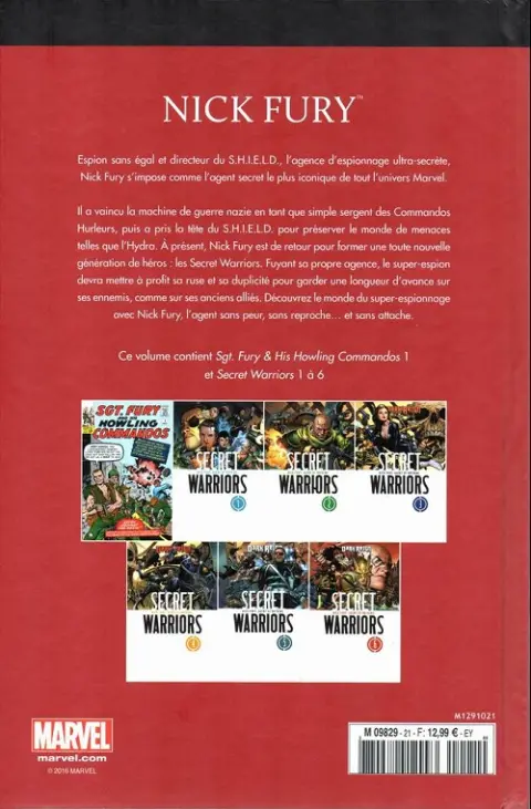 Verso de l'album Le meilleur des Super-Héros Marvel Tome 21 Nick fury