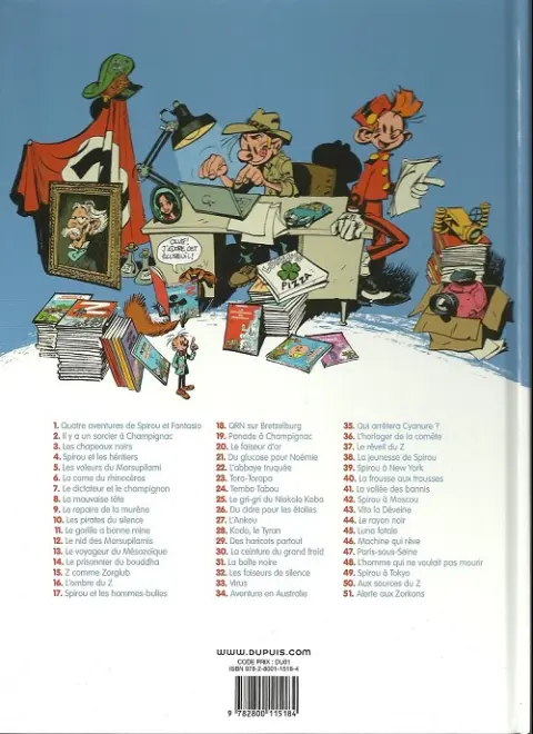 Verso de l'album Spirou et Fantasio Tome 39 Spirou à New York