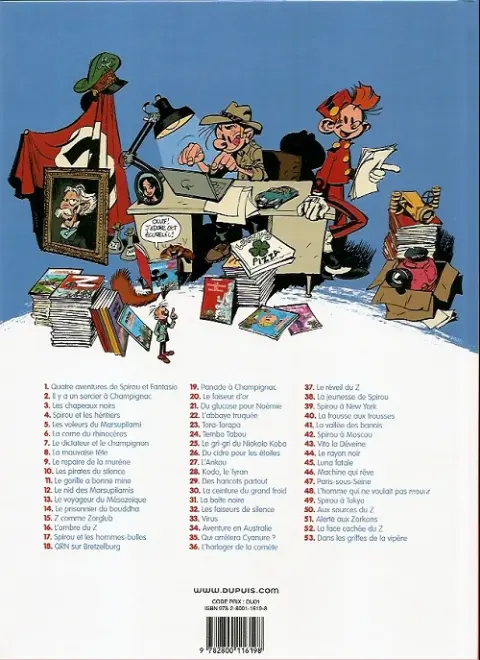 Verso de l'album Spirou et Fantasio Tome 40 La Frousse aux trousses