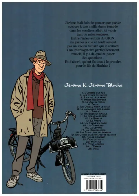 Verso de l'album Jérôme K. Jérôme Bloche Tome 22 Mathias