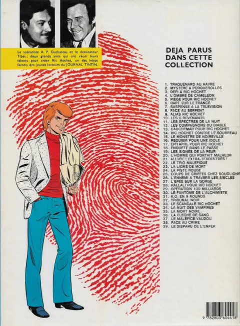 Verso de l'album Ric Hochet Tome 38 Face au crime