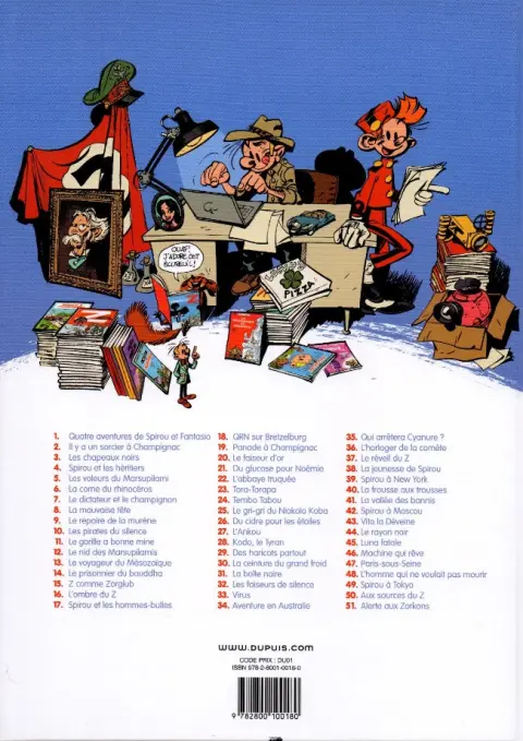 Verso de l'album Spirou et Fantasio Tome 16 L'ombre du Z